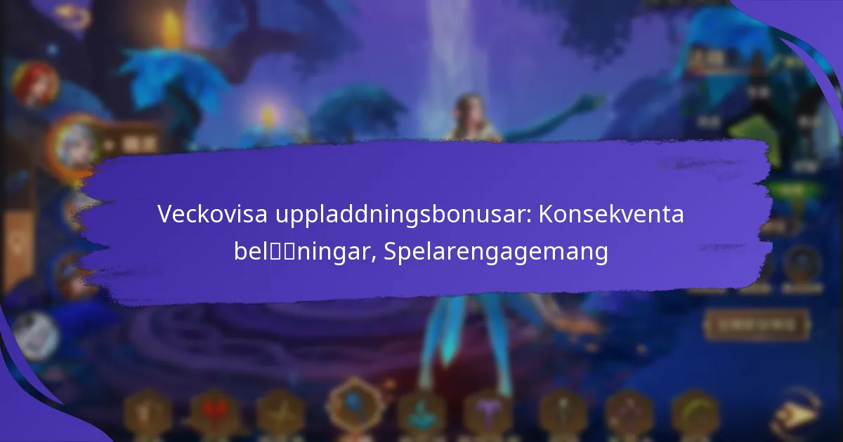 Veckovisa uppladdningsbonusar: Konsekventa belöningar, Spelarengagemang