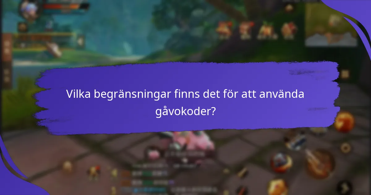 Vilka begränsningar finns det för att använda gåvokoder?
